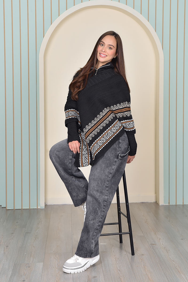 RUANA MUJER SAMALU REF 201 AMELIA color NEGRO