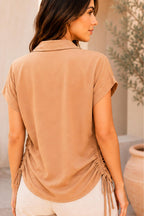 CAMISA MUJER CON AJUSTE FRUNCIDO EN LOS COSTADOS
